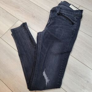 Rag & Bone Women's Skinny Distressed Denim Jeans 29 Faded Black Edgy Grunge
